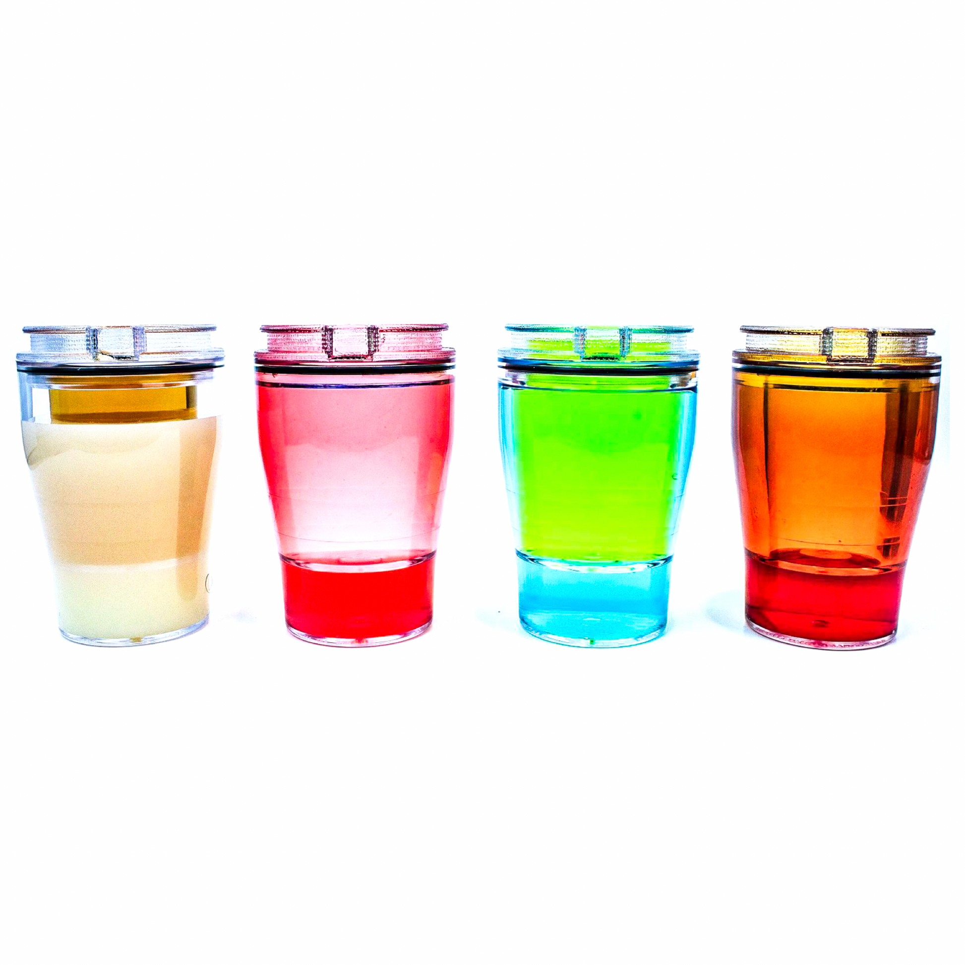 3oz Shot Glass 6 Pack, Mixed Colors or All White